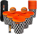Giant Yard Pong and Basketball Game with 12 Buckets - Portable Party