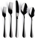 Black Flatware Set for 8 - 40-Piece Mirror Polished Flatware Set