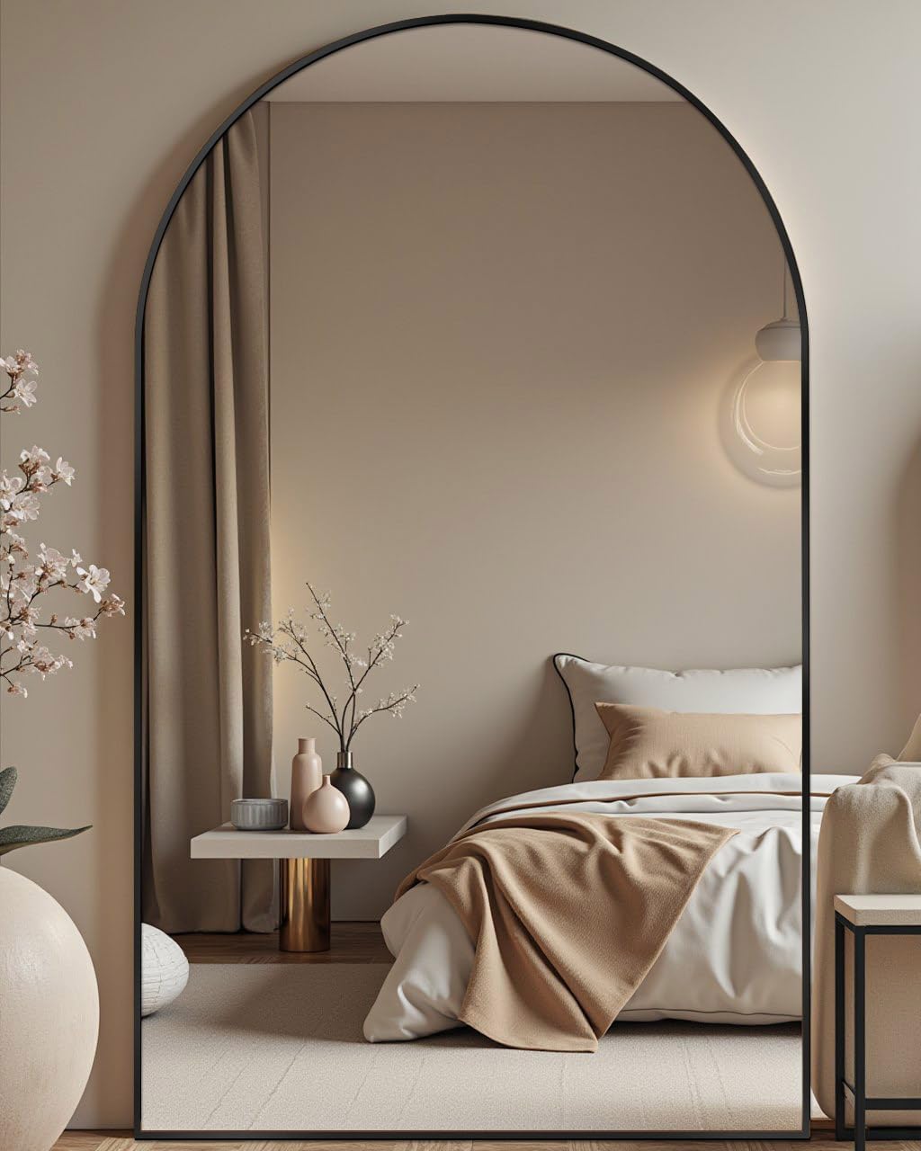 Arched Full Length Mirror 81x41 in Shatterproof Glass Design