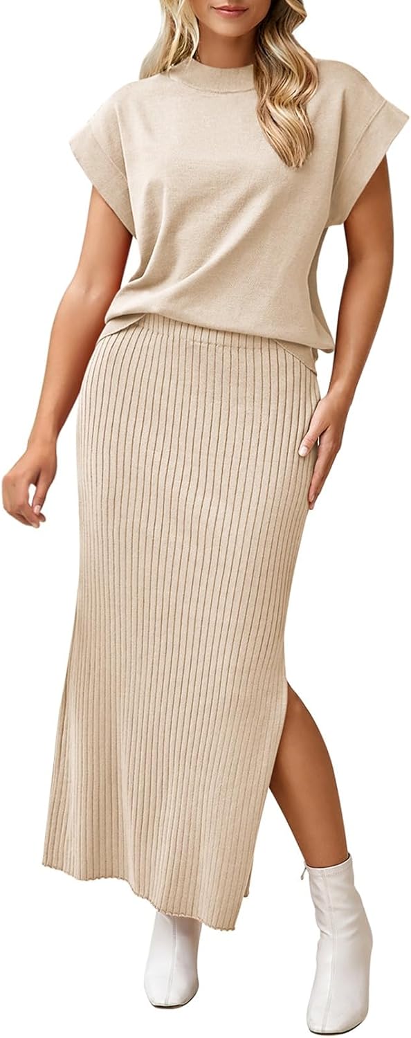 Pink Queen Women's 2 Piece Sweater Outfits Set for Summer Fun