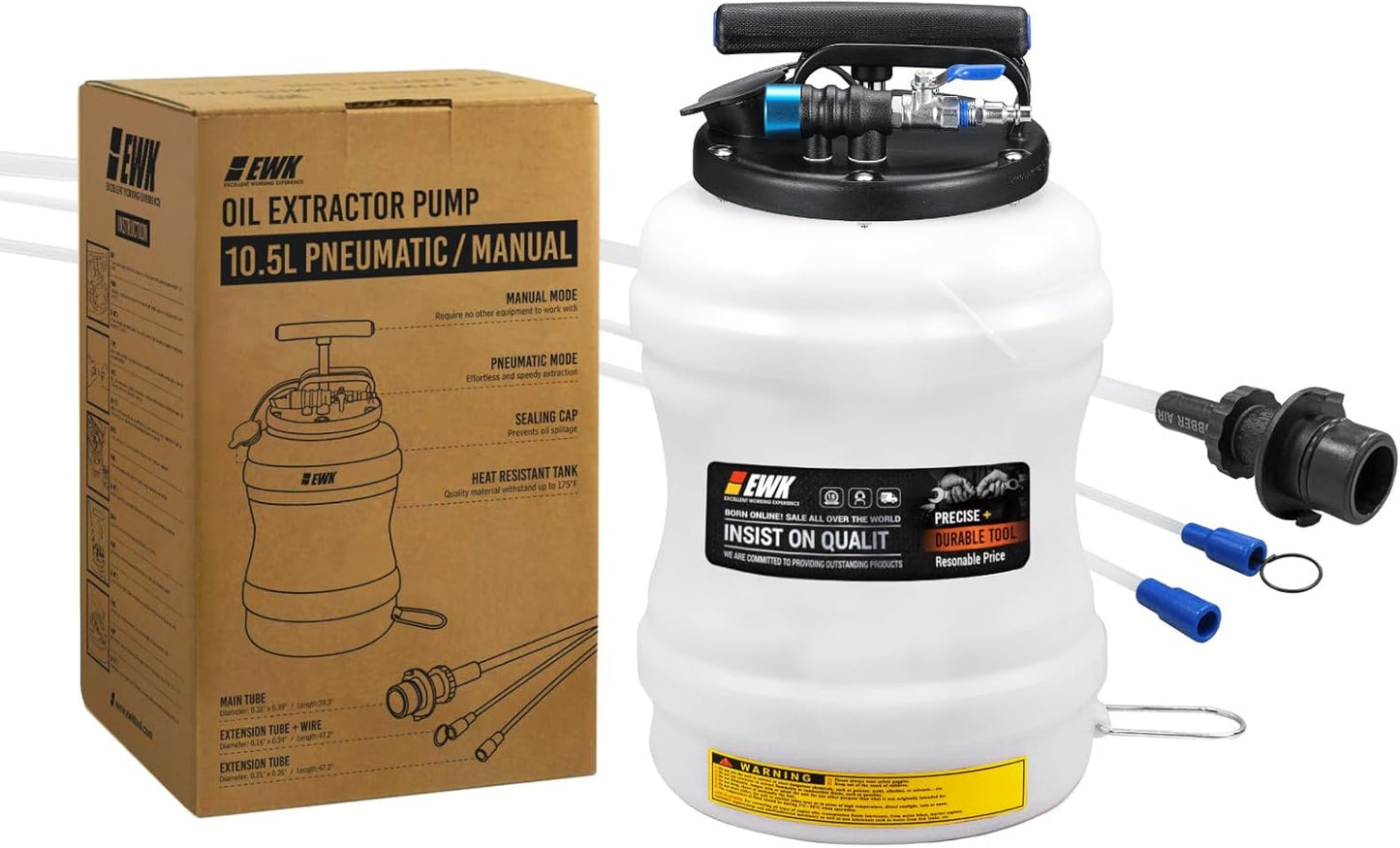 EWK 10.5L Pneumatic/Manual Oil Extractor Pump for Easy Oil Change