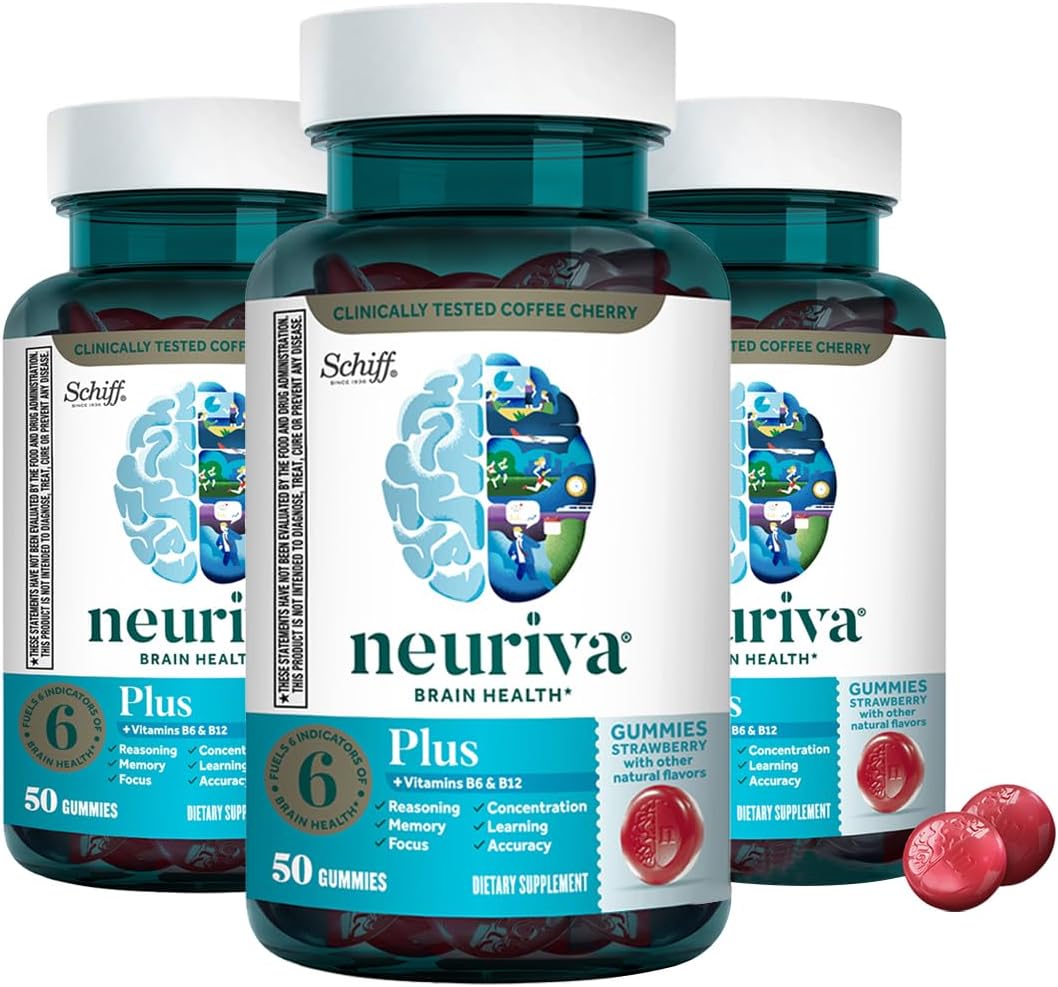 NEURIVA Plus Brain Supplement Gummies for Memory & Focus