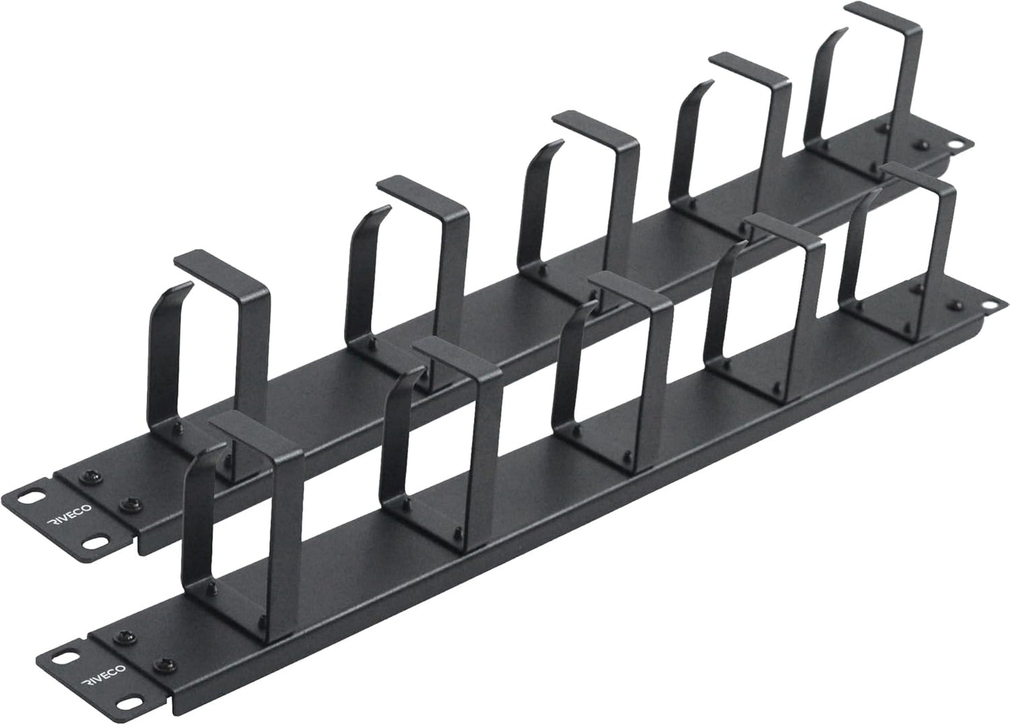 Organize with Ease: RIVECO 1U Cable Management 19 Rack Mount 2PCS Black