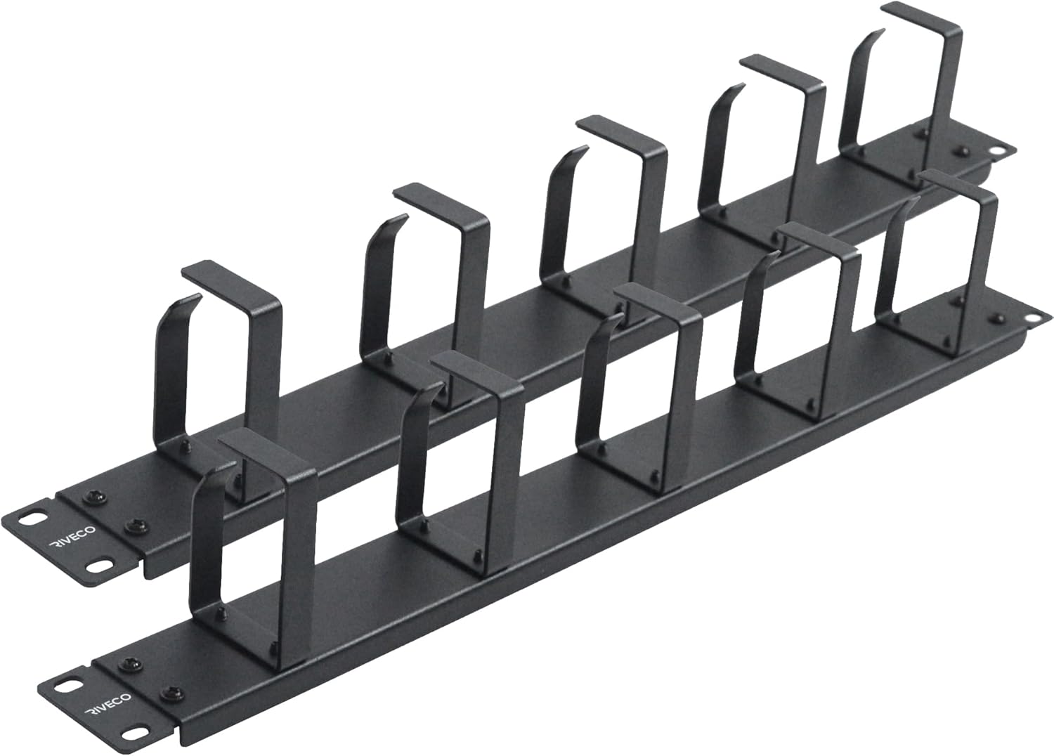 Organize with Ease: RIVECO 1U Cable Management 19 Rack Mount 2PCS Black