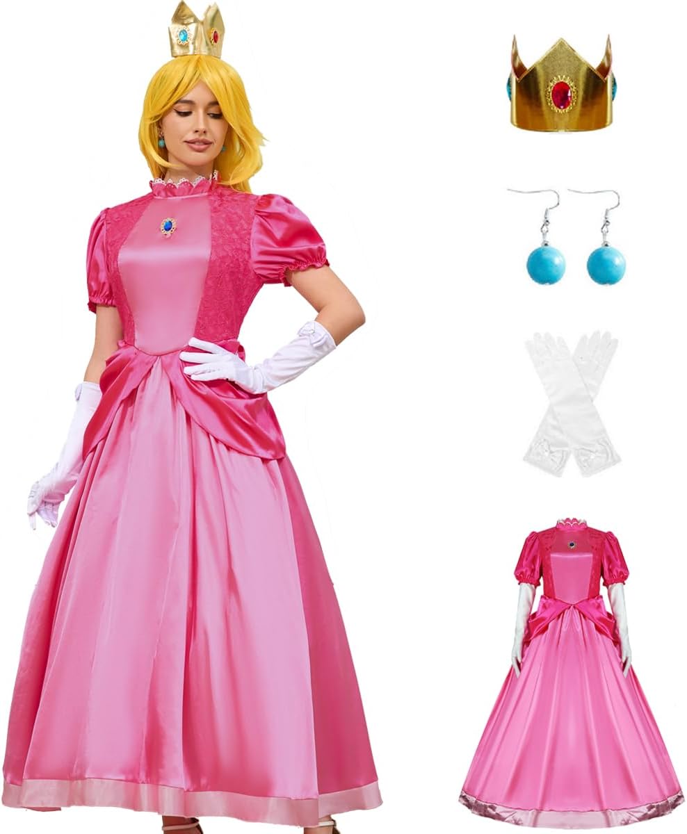 Princess Dress Cosplay Costume Set for Women Halloween Fun