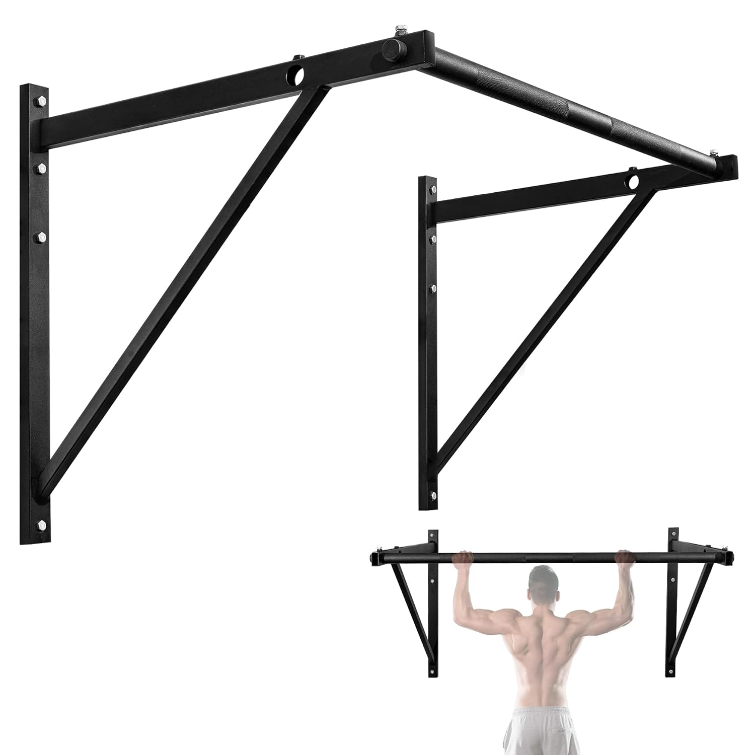 Heavy Duty Wall Mounted Pull Up Bar for Home Gym Workouts