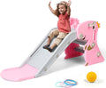 Indoor Slide for Toddlers 1-3 - Foldable Playset with Hoop and Ring
