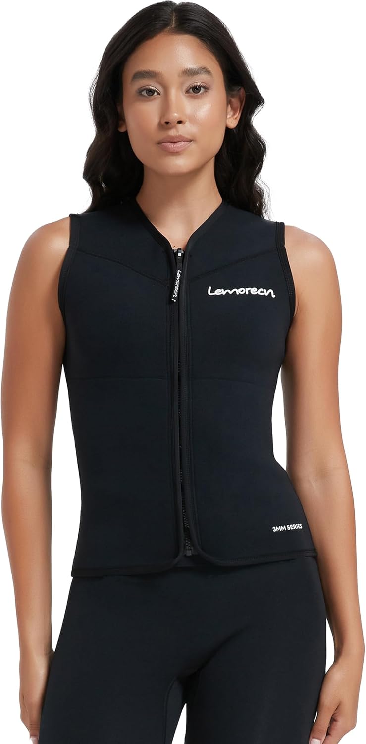 Lemorecn Wetsuit Top for Women - 3mm Sleeveless Diving Vest