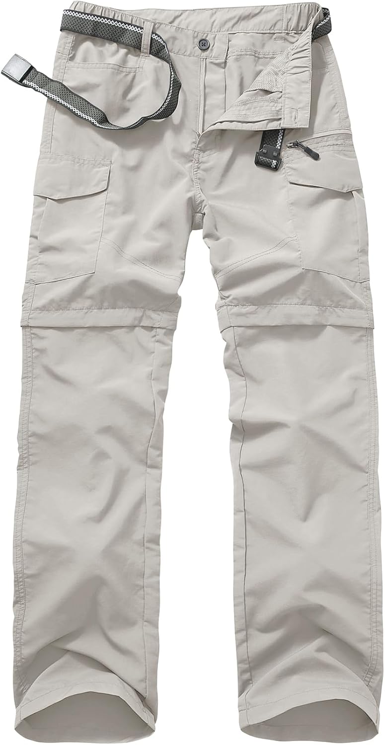 Mens Hiking Pants Quick Dry Lightweight Fishing Convertible Trousers