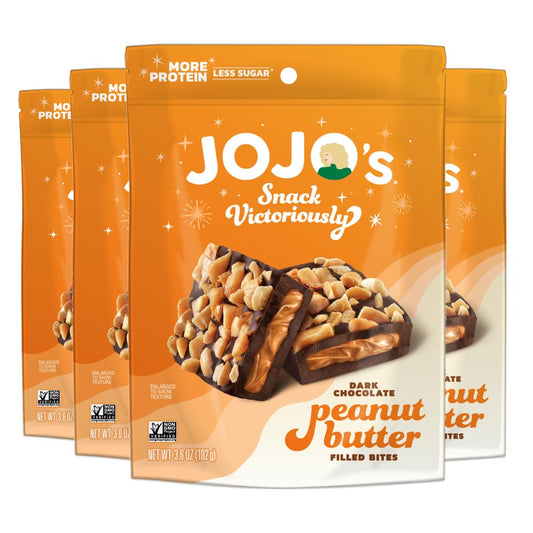 JOJO's Dark Chocolate Peanut Butter Filled Healthy Snack Treats