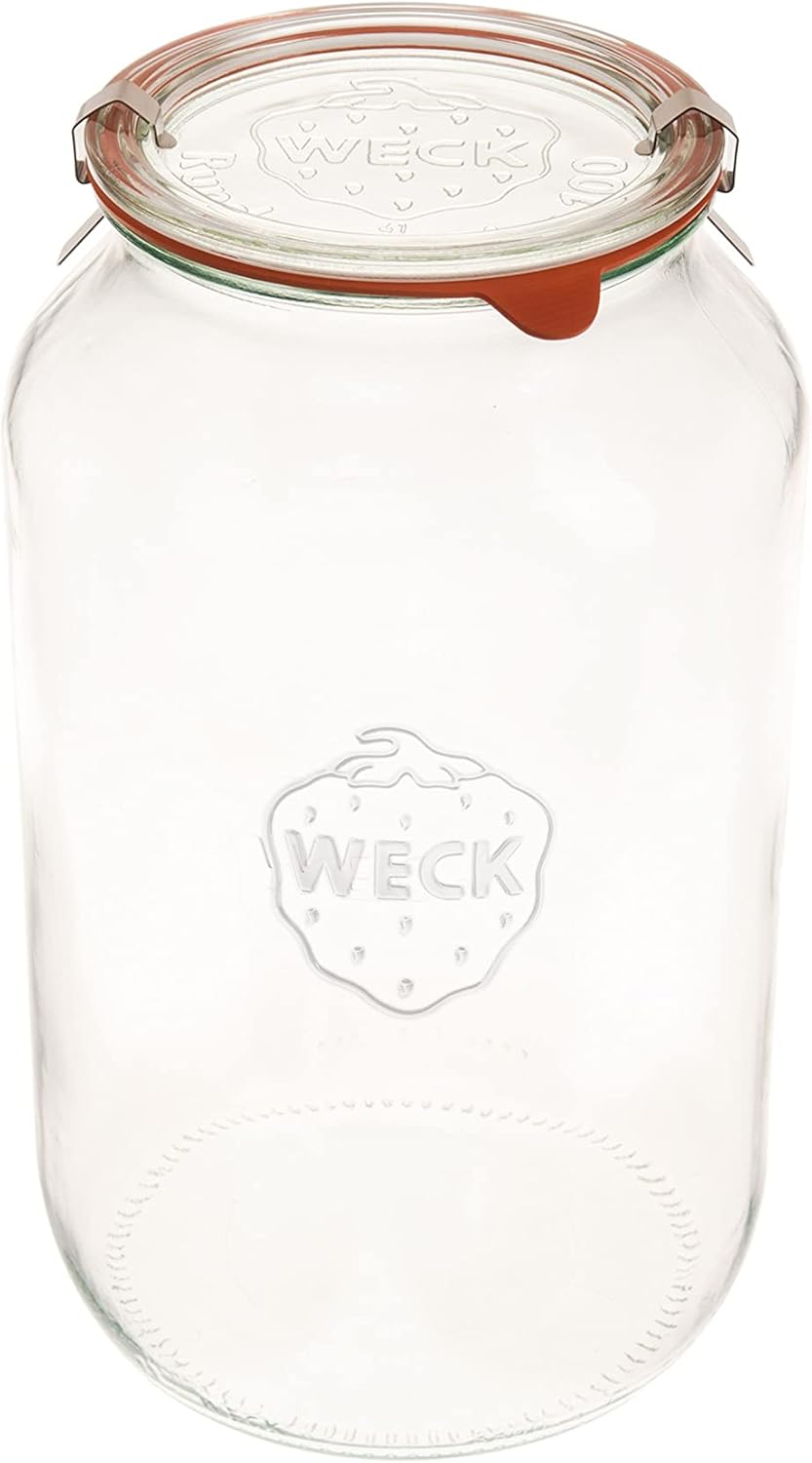 Weck Jars 101.4 fl. oz Wide-Mouth Barrel Jar for Food Storage