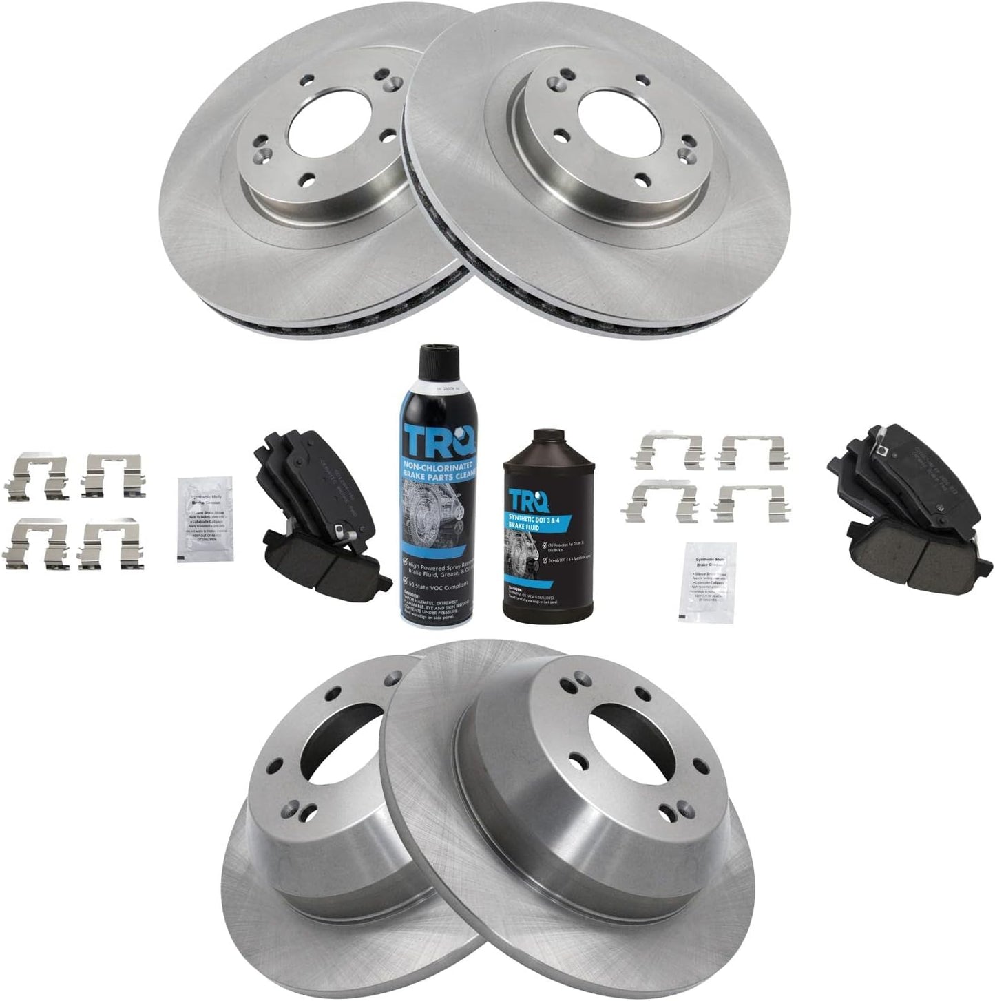 TRQ Brake Pad & Rotor Kit for 2013-2016 Hyundai Santa Fe Sport