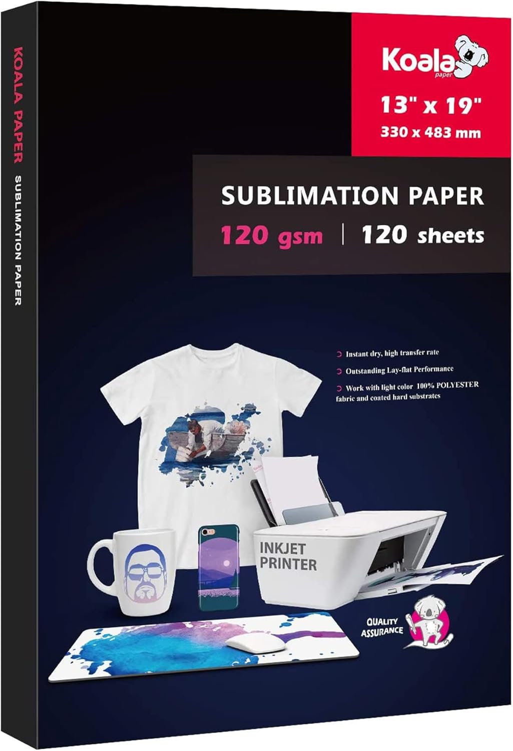Koala Sublimation Paper 13x19 Inch for T-shirts and Tumblers