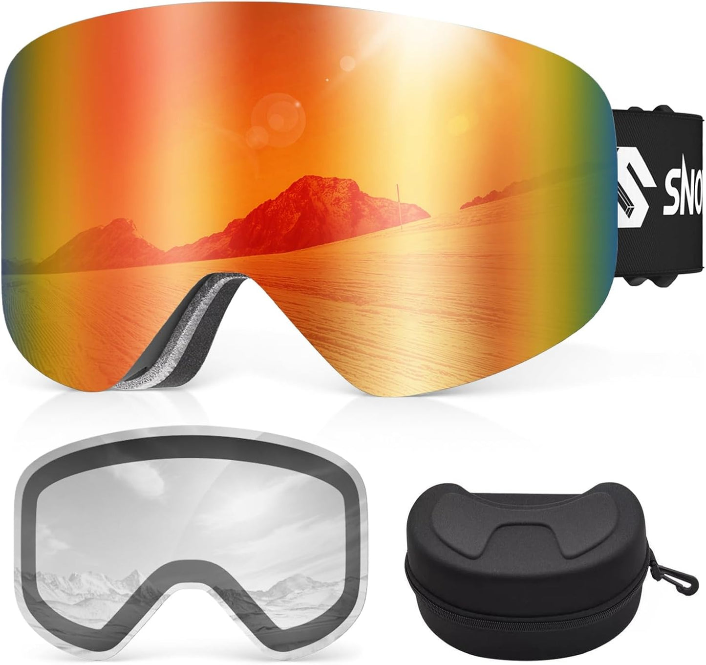 Snowalva Frameless Ski Goggles - UV400 Magnet Lenses