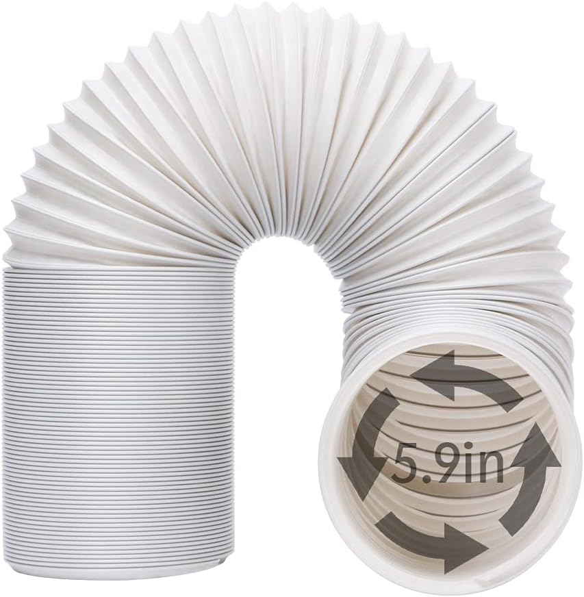 UNAOIWN Portable AC Vent Hose: 5.9 Diameter, Anti-Clockwise Thread, Extendable up to 78.7