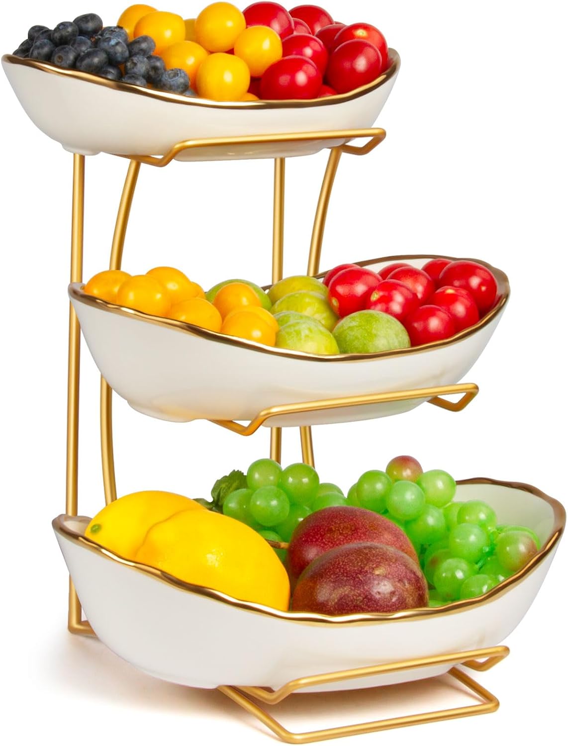 Elegant 3 Tier Fruit Basket for Kitchen Counter Storage