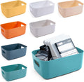 Plastic Storage Bins 7-Pack Small Colorful Baskets for Home