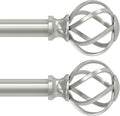 2 Pack Curtain Rods 36 to 88 in with Twisted Cage Finials - Heavy Duty