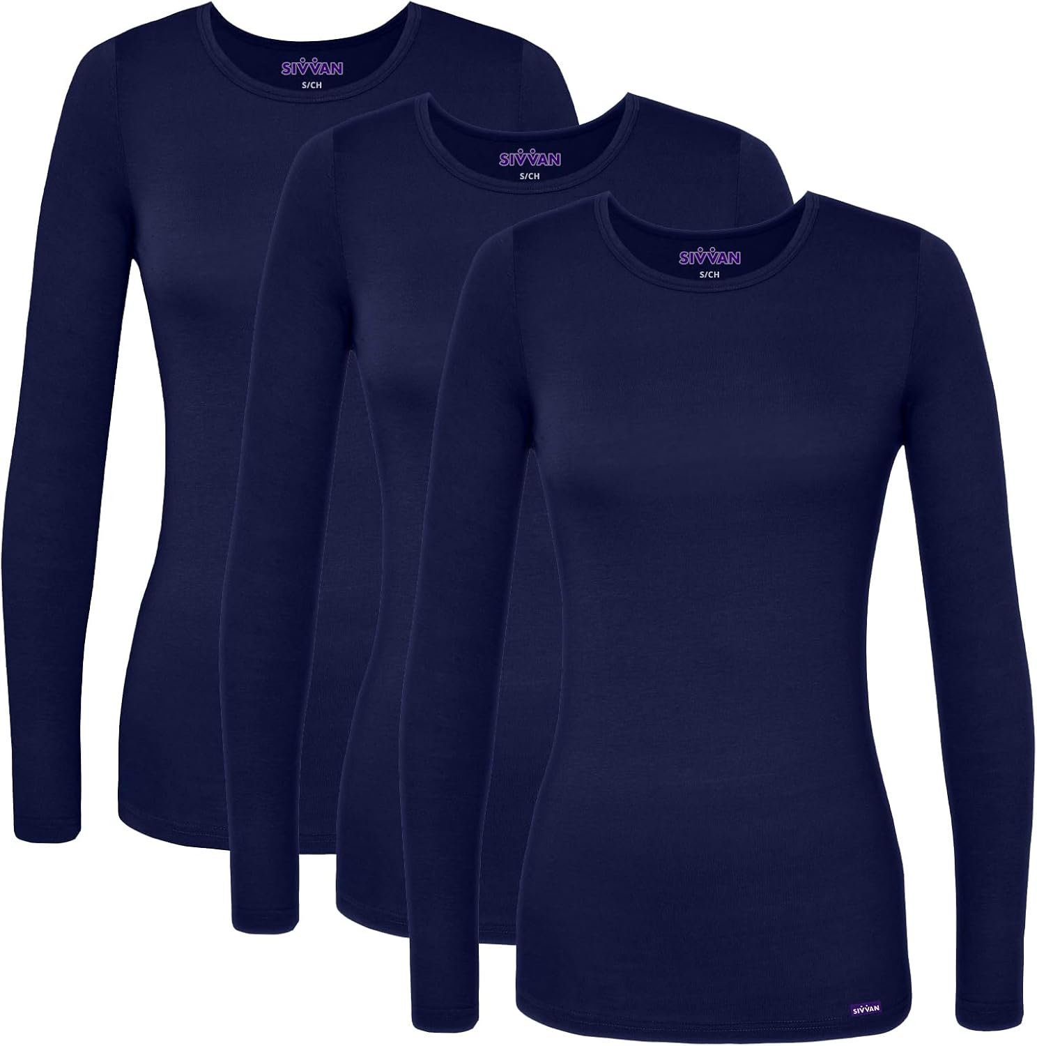 Sivvan Scrubs for Women - Long Sleeve Comfort Underscrub Tee