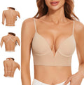 Women Low Back Bras Invisible Backless Seamless Plunge Bra - Low Cut