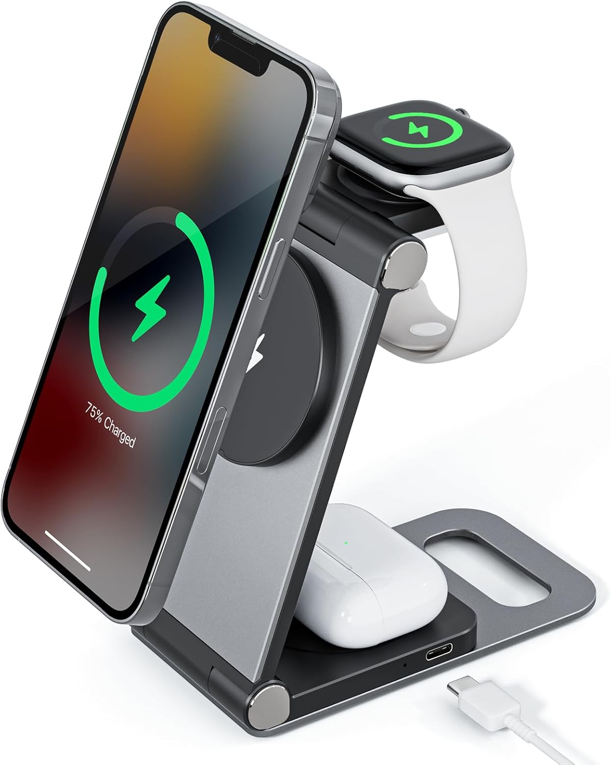 NEZART 15W Wireless Charger - Sleep-Friendly Adaptive Light - Fast Charging for iPhone, Samsung, and More!