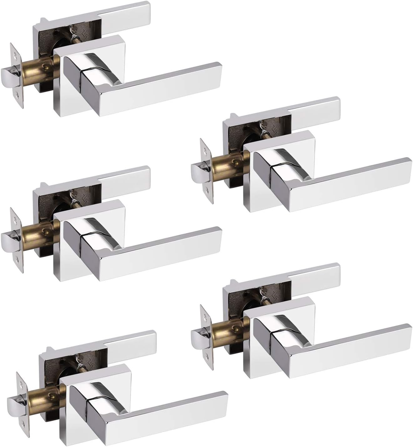 Probrico 5 Pack Heavy Duty Passage Door Levers for Modern Homes