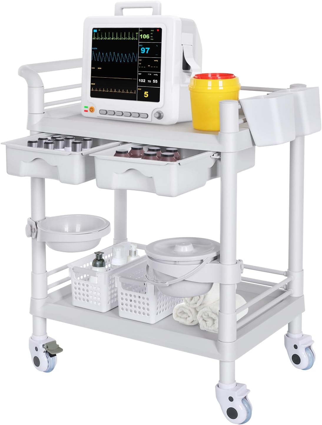 Mobile Medical Carts with Wheels for Healthcare and Beauty Use