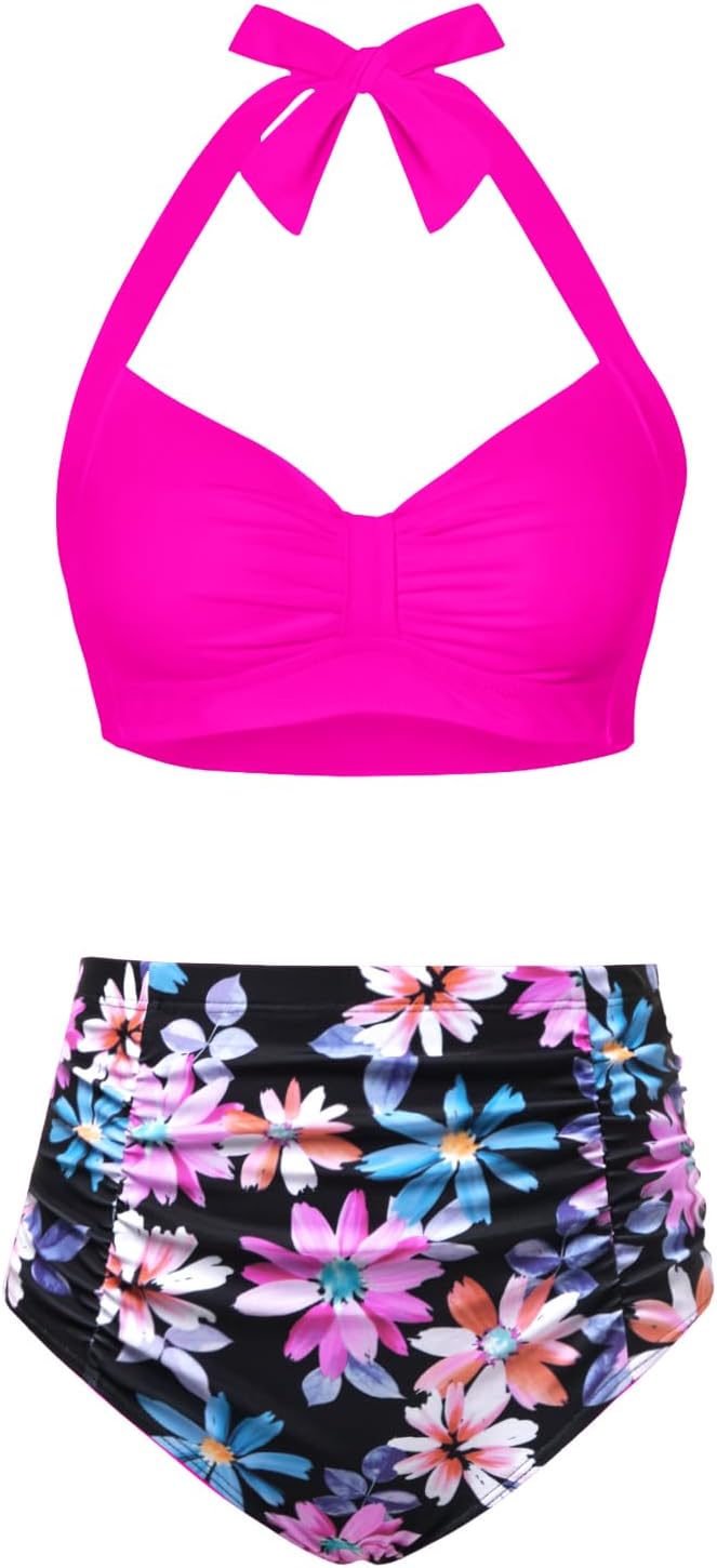 Holipick Women High Waisted Bikini Set for Tummy Control Style