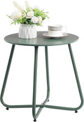 Round Metal Side Table - Rust-Resistant Patio Plant Stand