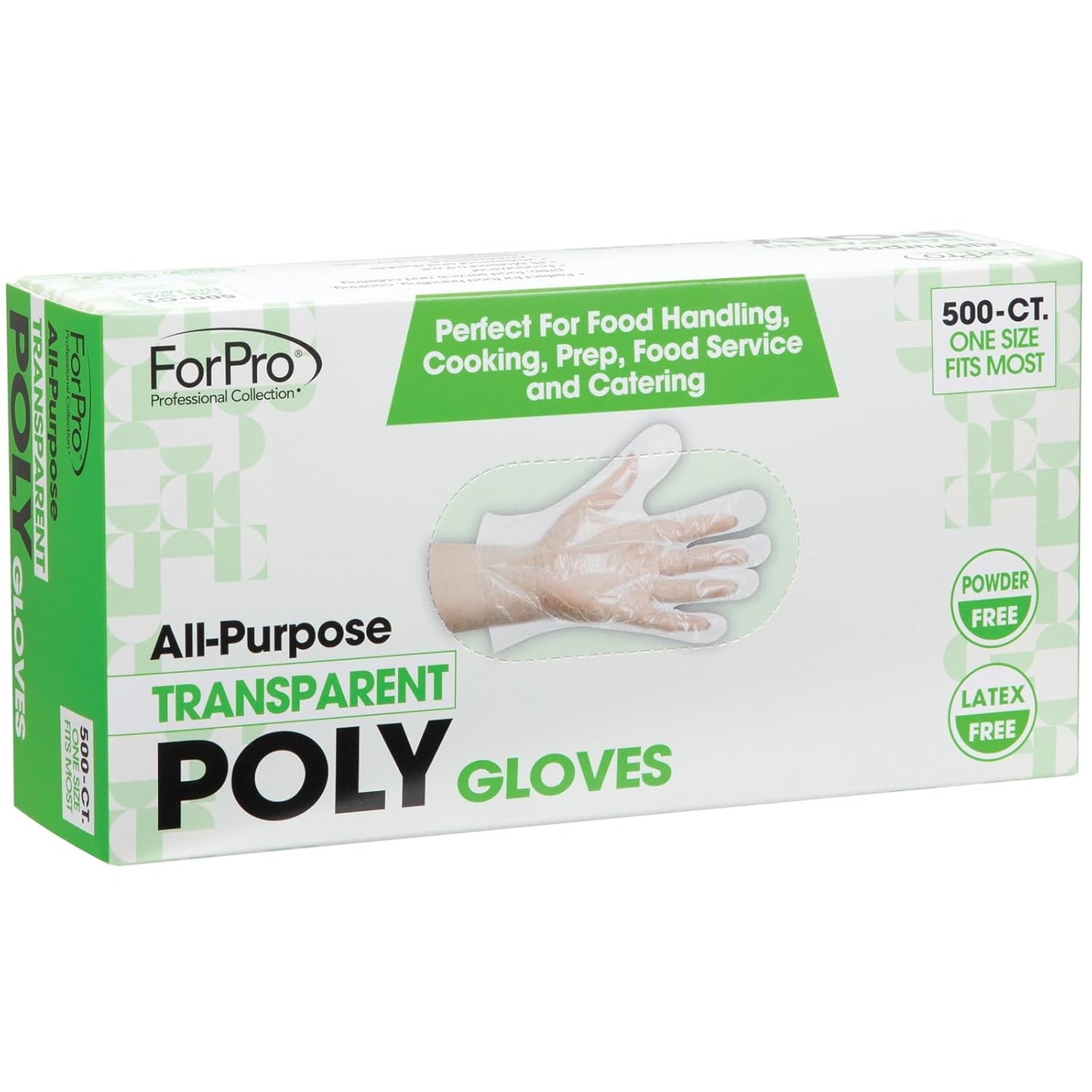 ForPro Disposable Food Safe Gloves - Latex-Free, 500-Count