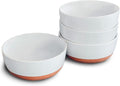 Ceramic Flat Bowls Set of 4 - 25 oz Vanilla - Durable, Lead-Free