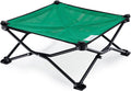Elevated Dog Bed - Emerald Green Foldable Pop-Up Travel Bed