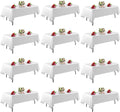 White Rectangle Tablecloth 60 x 102 in 12 Pack - Durable Party Linens