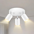 3 Light Track Lighting Fixtures Ceiling Matte White Round Spotlight