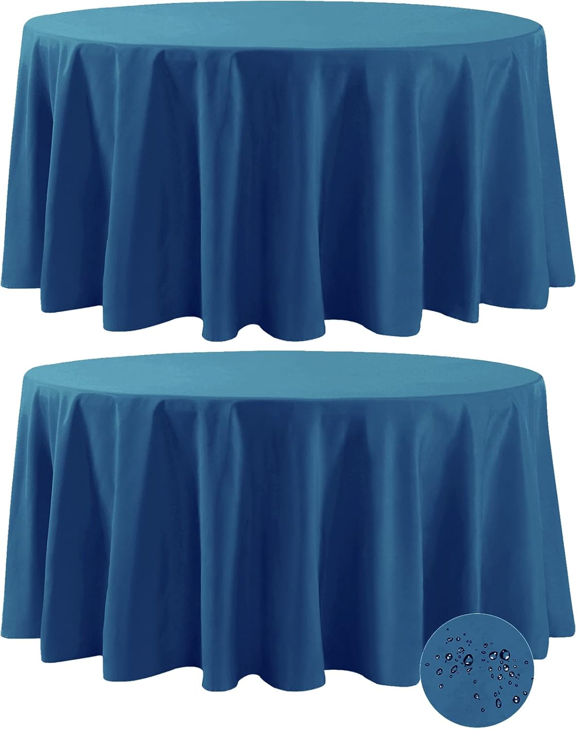 Waterproof Round Tablecloth Set, 120 Inch, Stain Resistant