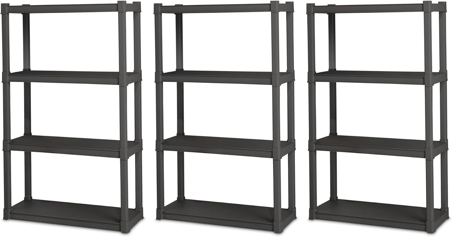 Sterilite 3-Pack Heavy-Duty Shelving Storage Unit for Home