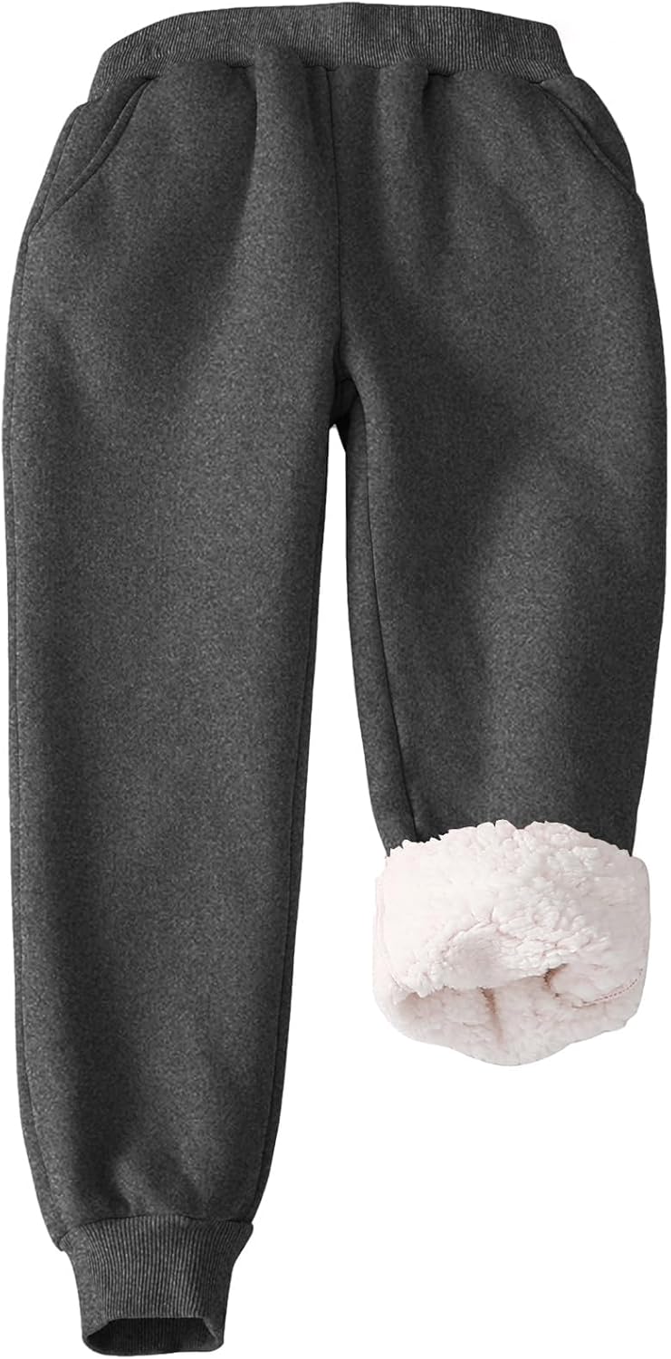 Flygo Fleece Joggers Sweatpants for Kids - Winter Warm Comfort
