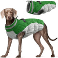 Waterproof Dog Coat for Large Dogs - Green Warm Fleece Jacket