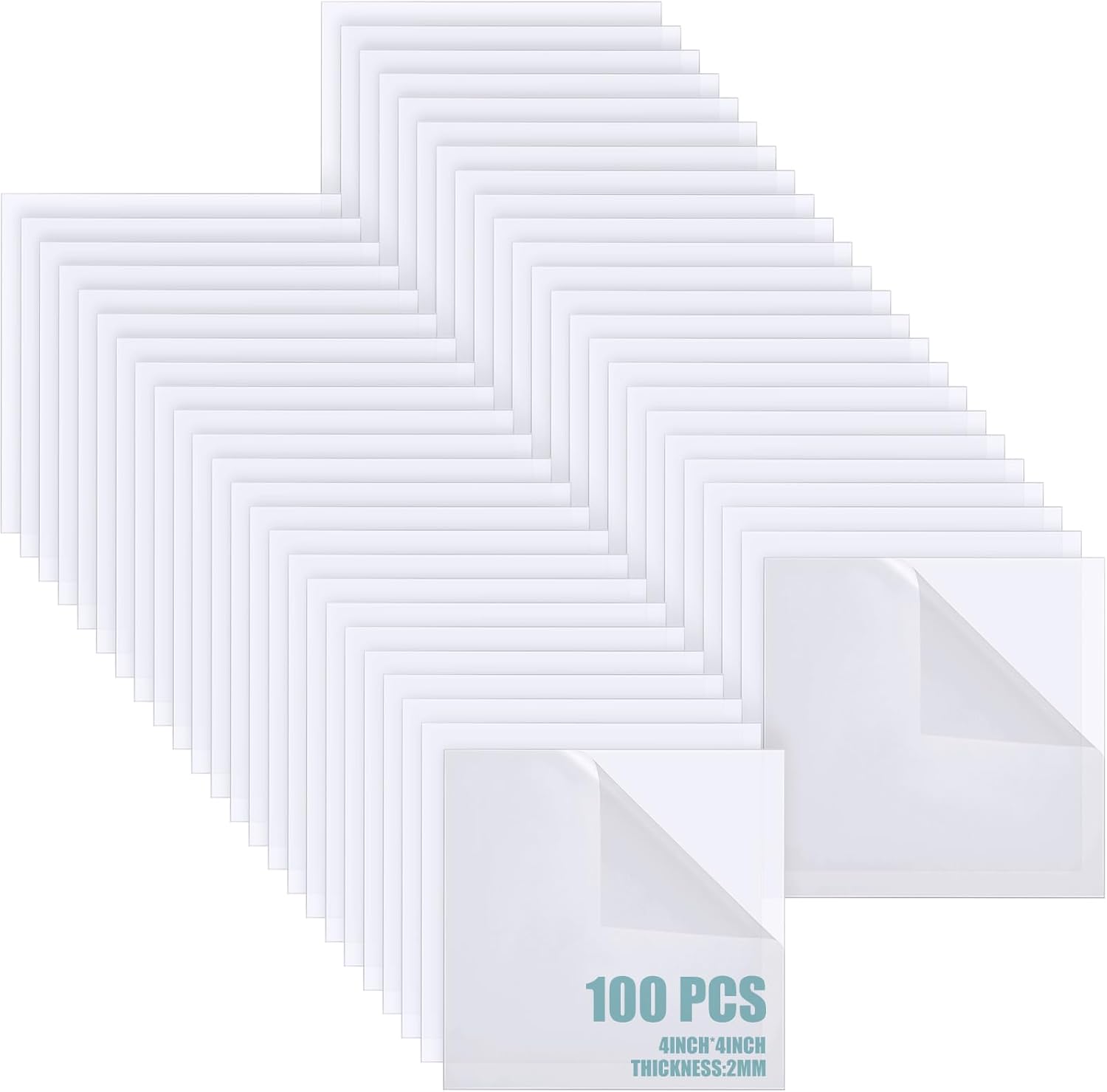 Pangda 100 Pcs 4ft' x 4ft' Clear Cast Acrylic Sheets for Crafts