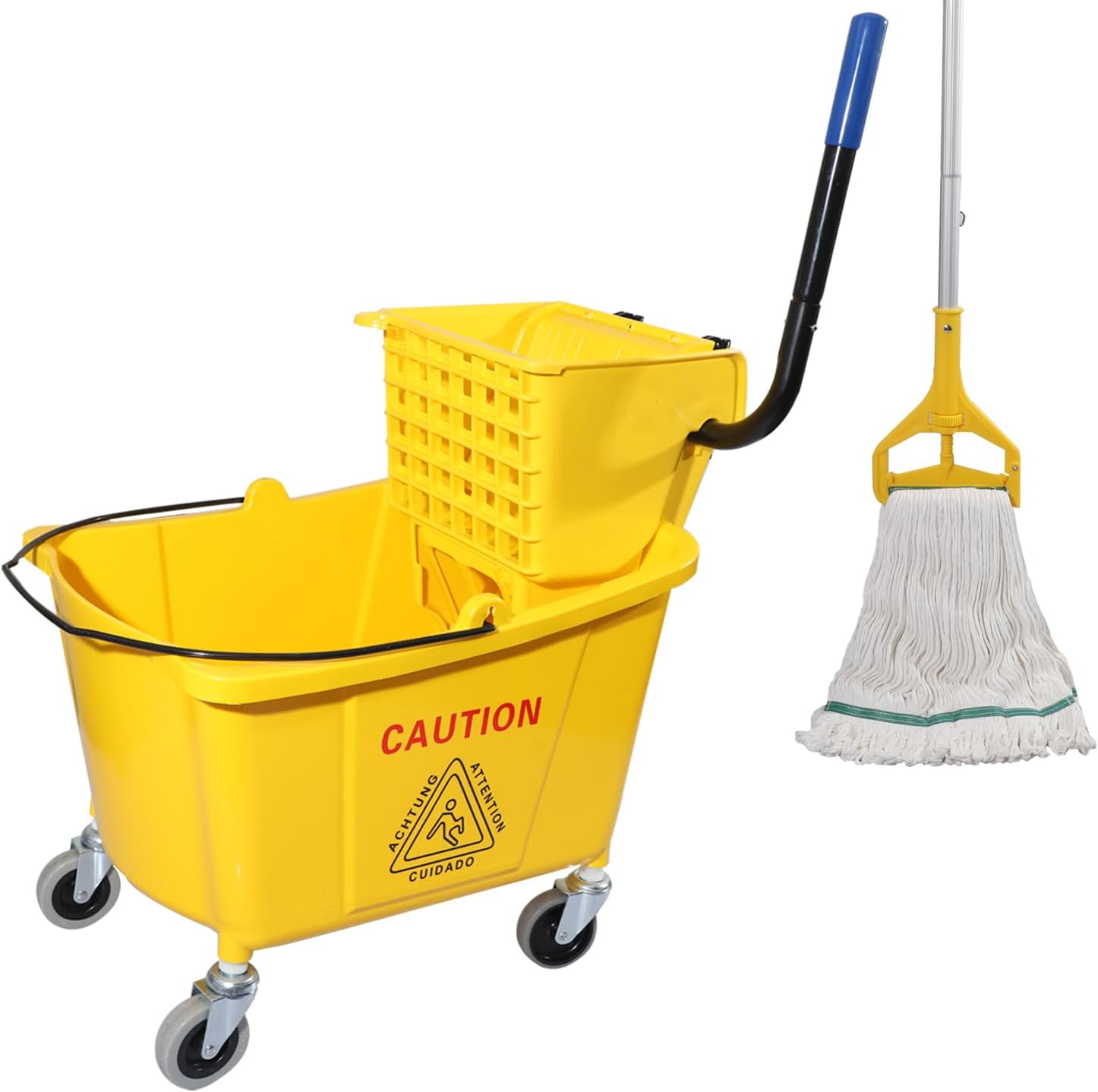 Commercial Mop Bucket with Side Press Wringer for Heavy-Duty Use