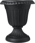 PL00BK Classic Traditional Plastic Urn Planter, Black - Lightweight