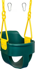 Premium High Back Toddler Bucket Swing Seat Green - Pinch-Free Design