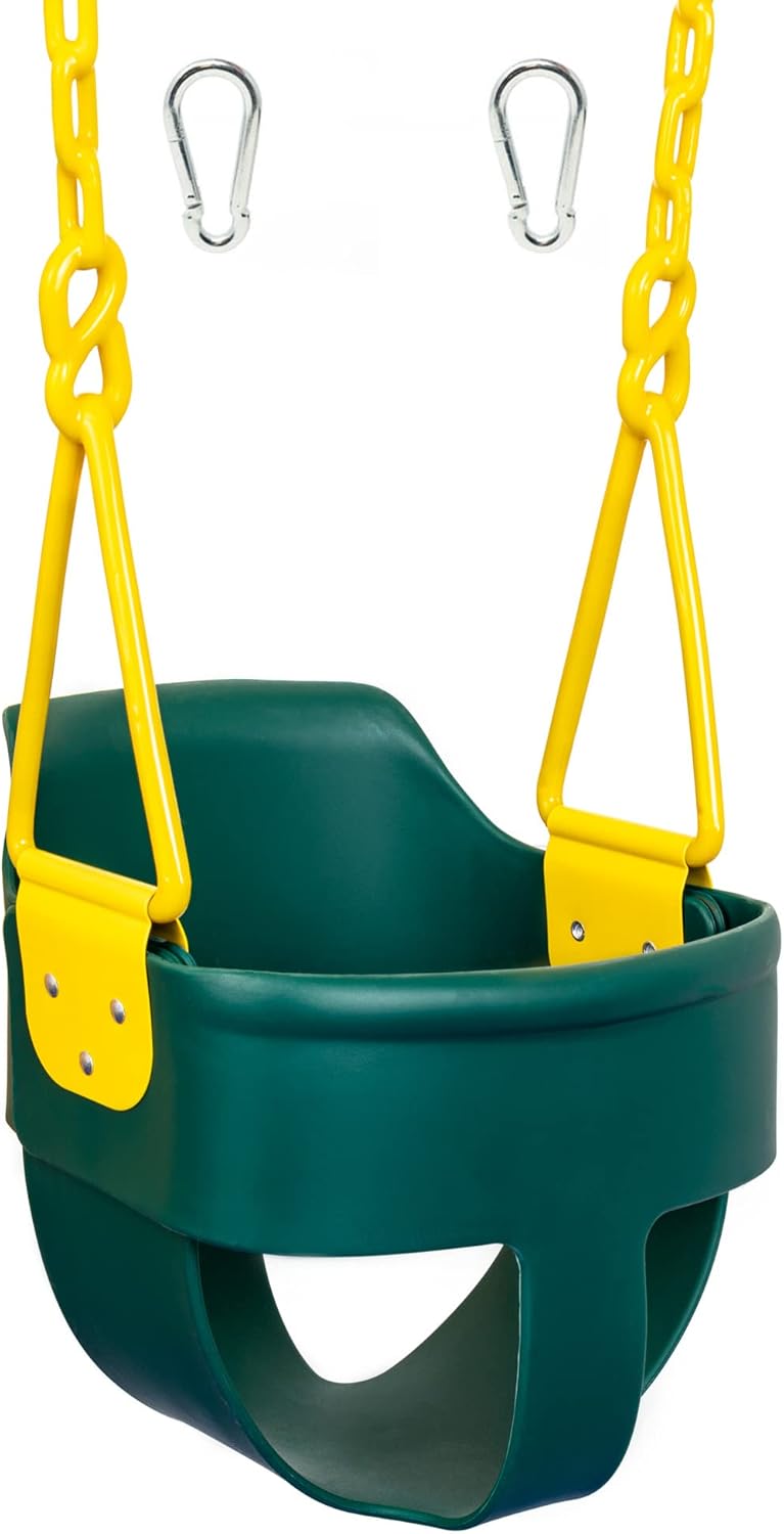 Safe & Secure Toddler Swing Set - Easy Install - Green