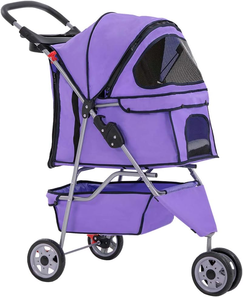 BestPet 3 Wheels Pet Stroller for Small Dogs and Cats Travel