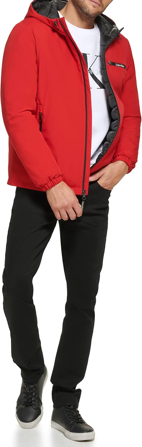 Calvin Klein Mens Hooded Windbreaker for Ultimate Comfort
