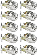 Privacy Door Knobs 10 Pack Satin Nickel - Interior Privacy Lockset