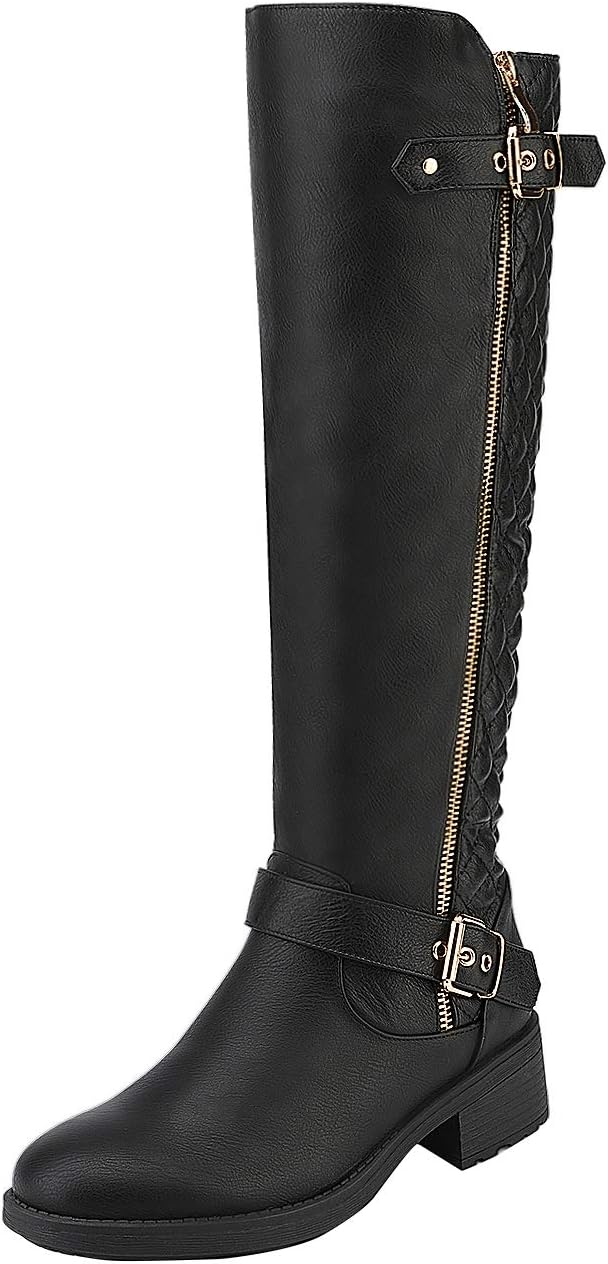 DREAM PAIRS Women's Knee High Wide Calf Riding Boots for Fall