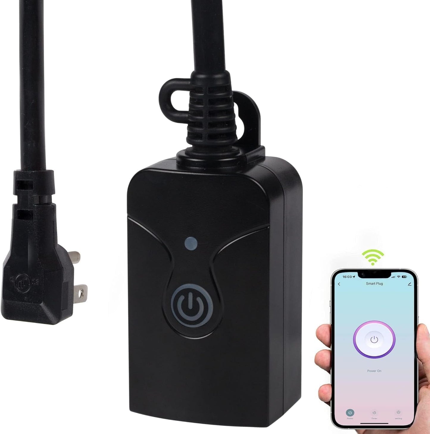 HBN Outdoor Smart WiFi Plug Outlet | Wireless Remote Control