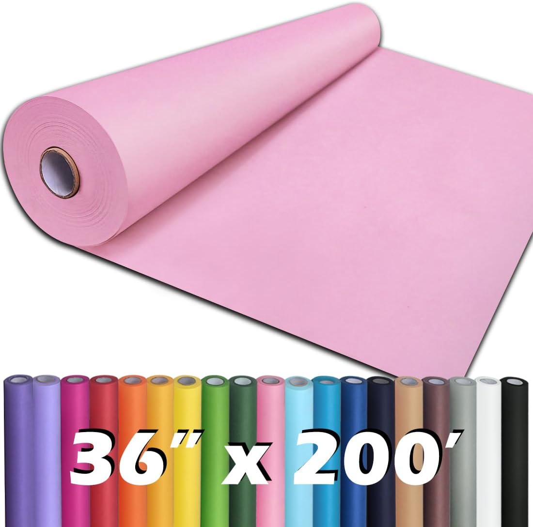 PerkHomy Light Pink Kraft Paper Roll for Crafting Needs
