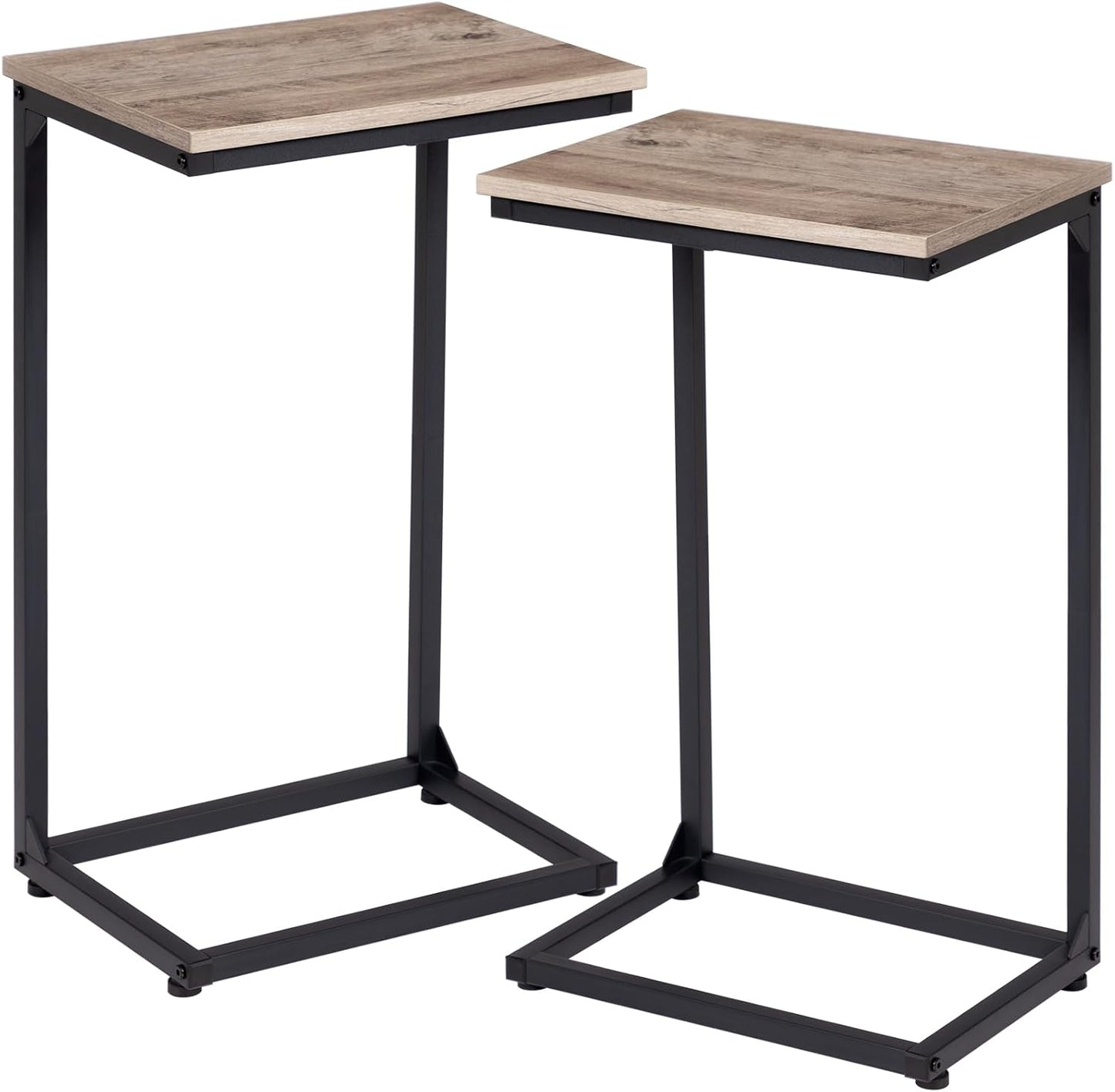 Space-Saving C-shaped End Tables - Set of 2